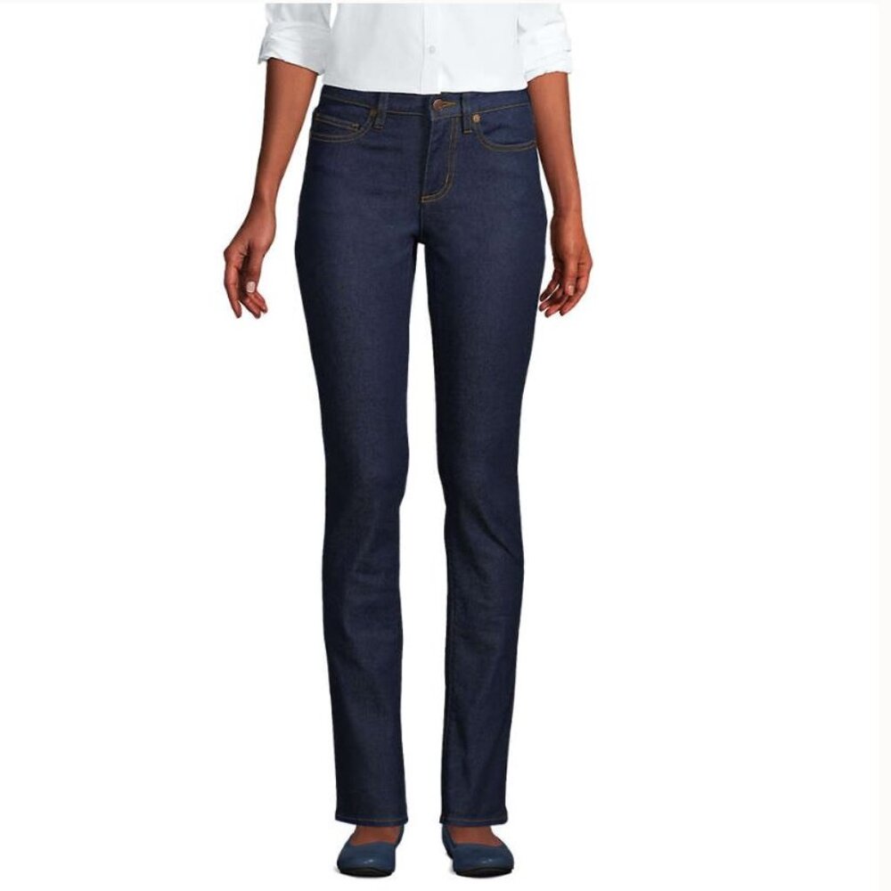 Women's Mid Rise Straight Leg Sz 12 Blue Jeans-Deep Indigo